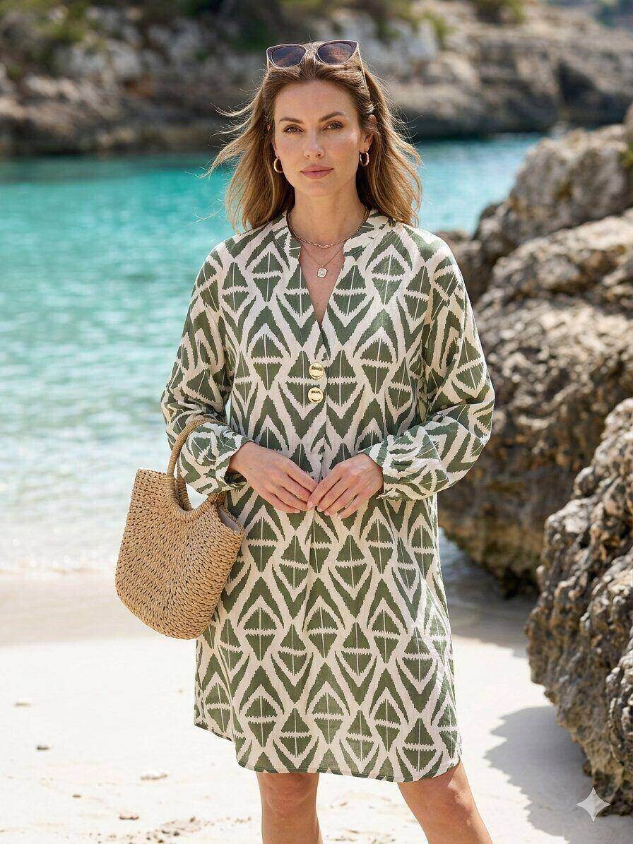 Grossista M&D FASHION - Tunica a Maniche Lunghe Stampata