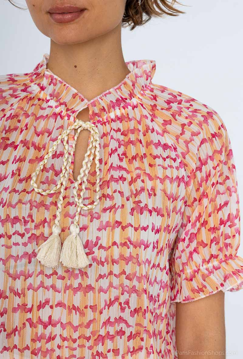 Grossiste M&G MONOGRAM - Blouse col noué à imprimé avec fils brillants