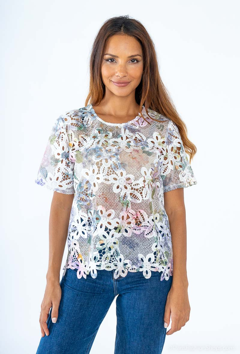 Grossiste M&G MONOGRAM - Blouse en dentelle à imprimé fleuri