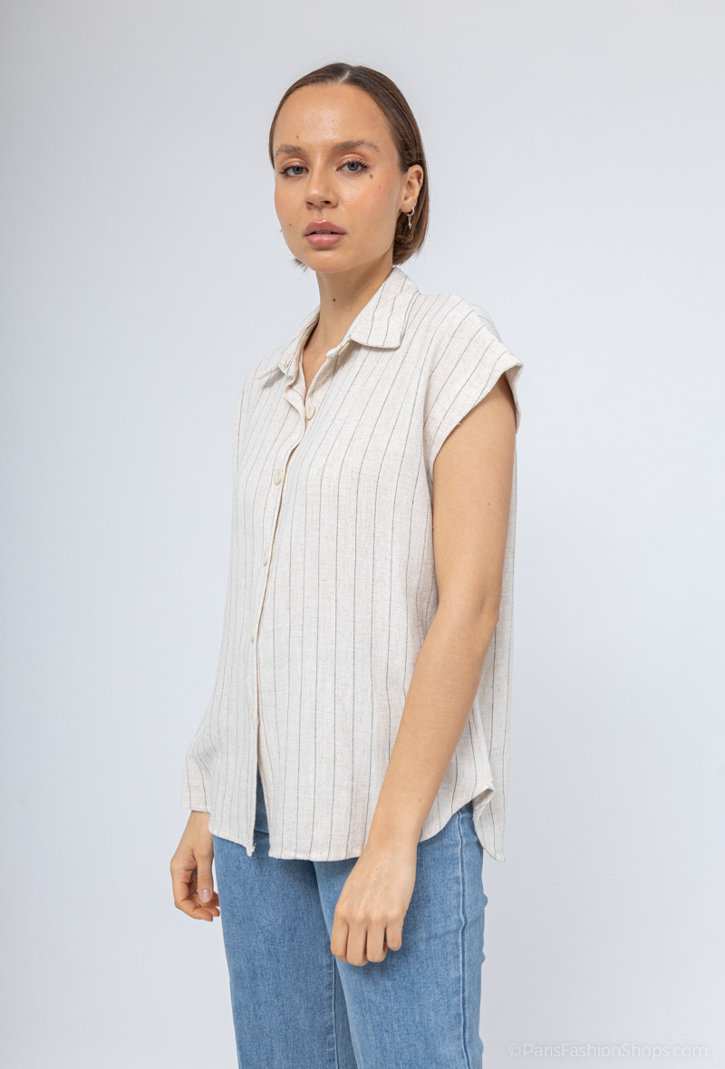 Grossista M&G MONOGRAM - Camicia senza maniche a righe