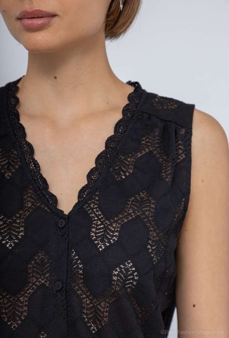 Grossista M&G MONOGRAM - Camicetta senza maniche in pizzo