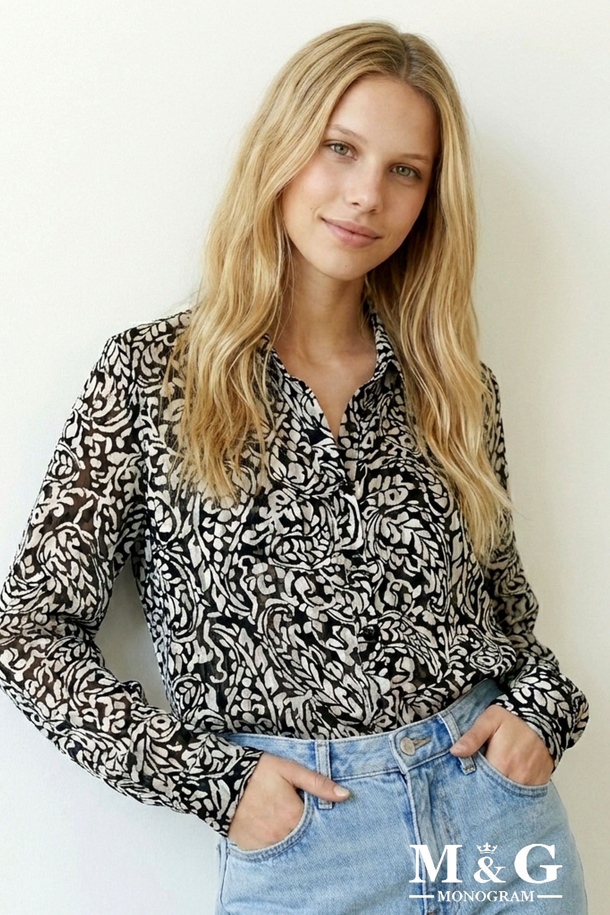 Wholesaler M&G MONOGRAM - Floral print shirt with shiny threads