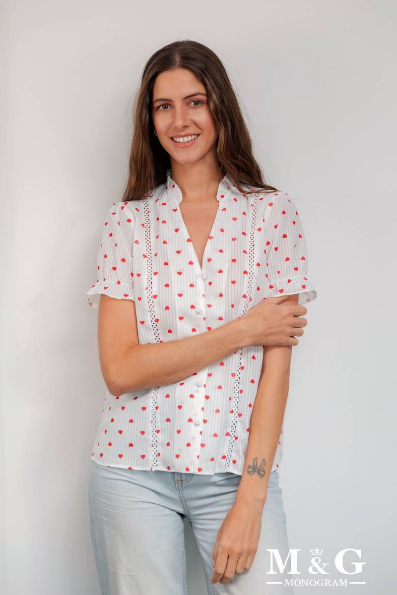 Grossiste M&G MONOGRAM - Chemise manches courtes à imprimé cœurs