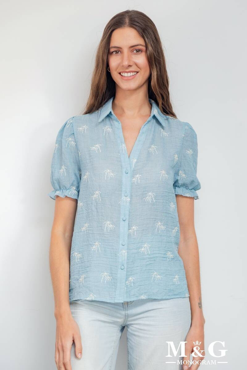 Grossiste M&G MONOGRAM - Chemise manches courtes avec motifs brodés