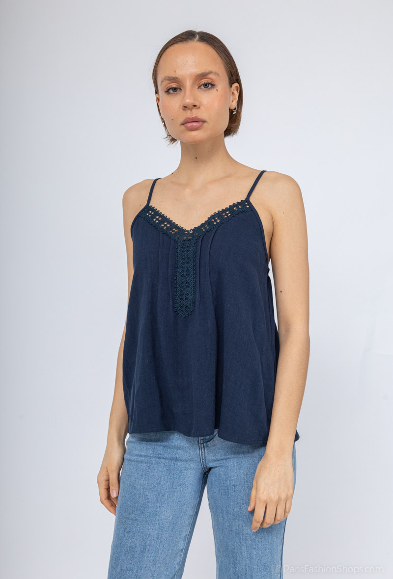 Grossista M&G MONOGRAM - Canottiera senza maniche con pizzo