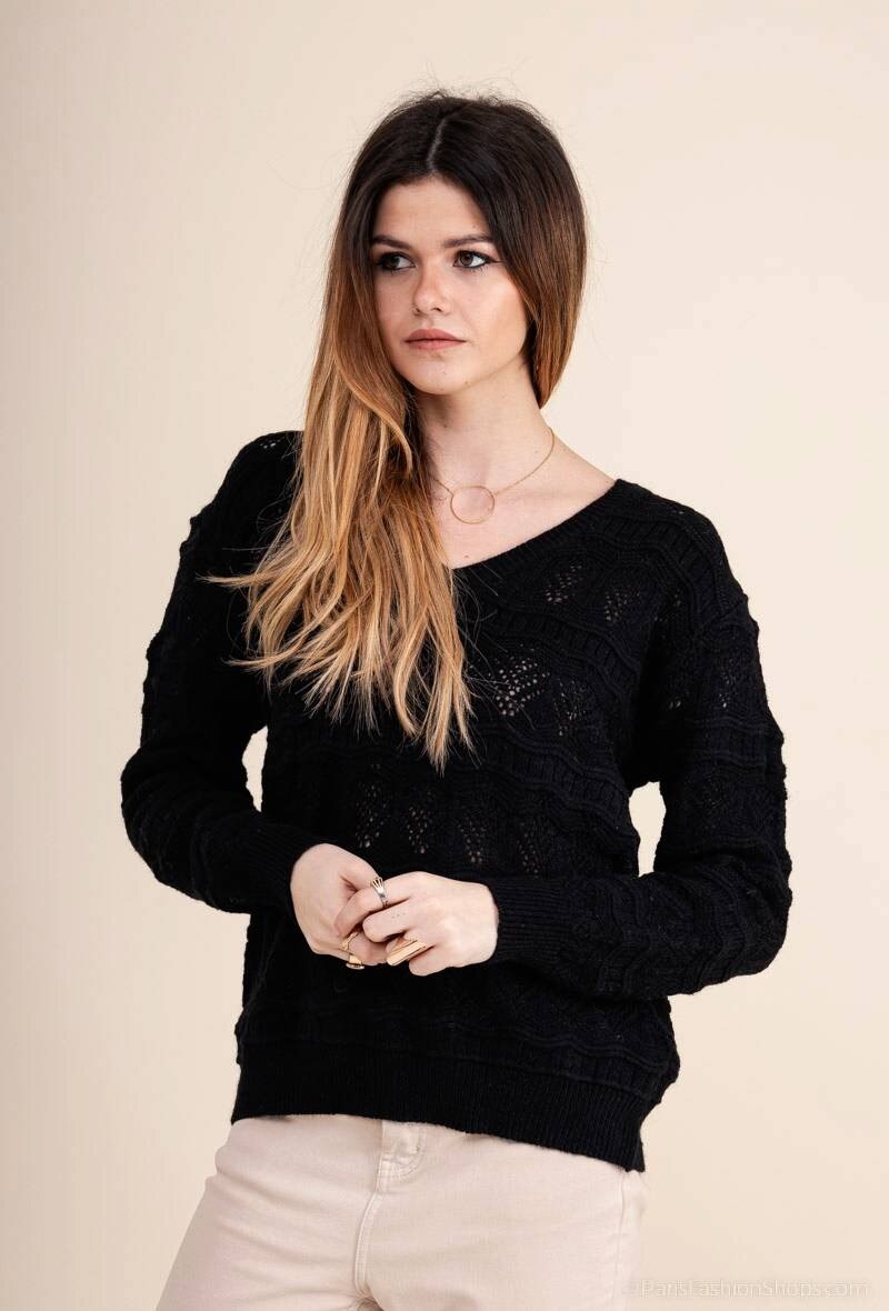 Grossiste M&G MONOGRAM - Pull texturé perforé