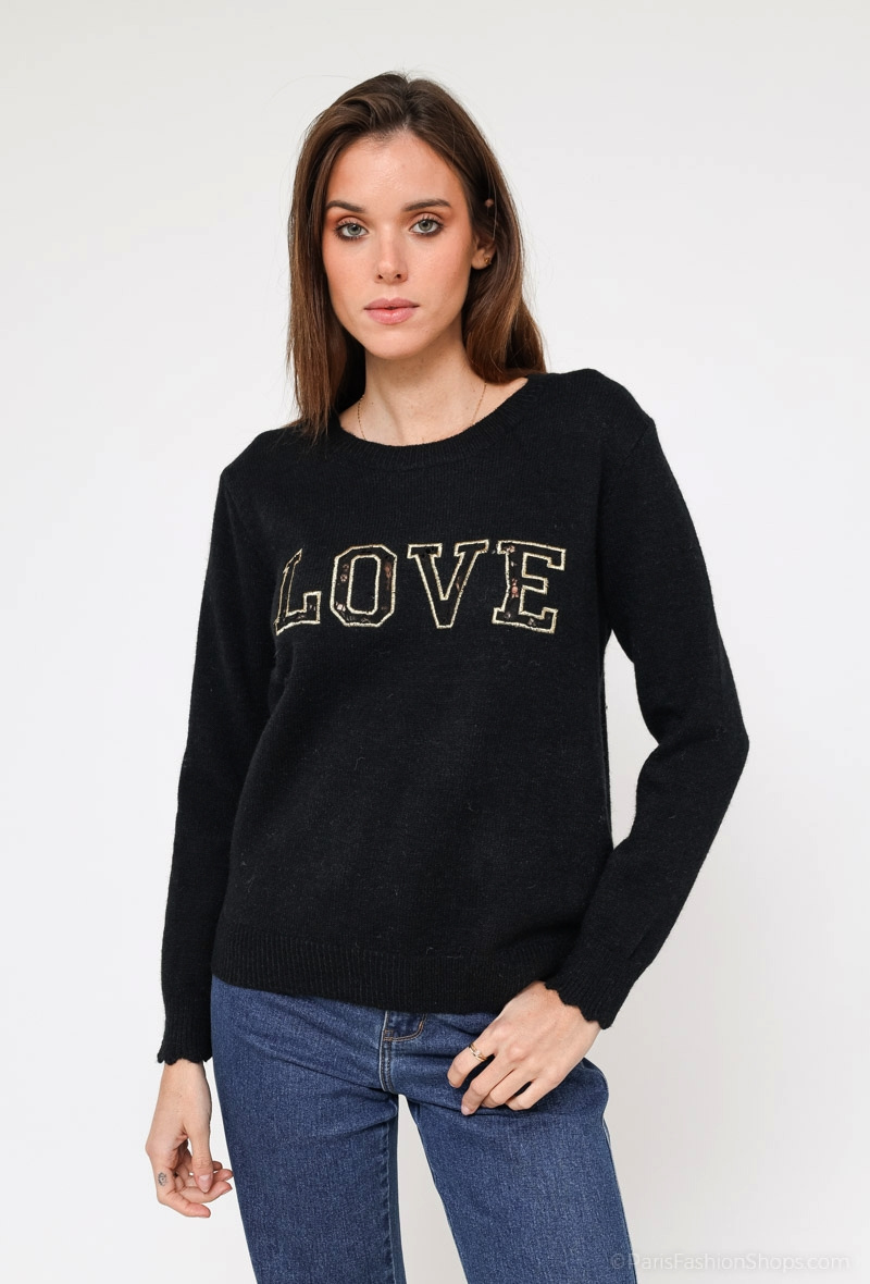 Grossiste M&G MONOGRAM - Pull "LOVE" brodé