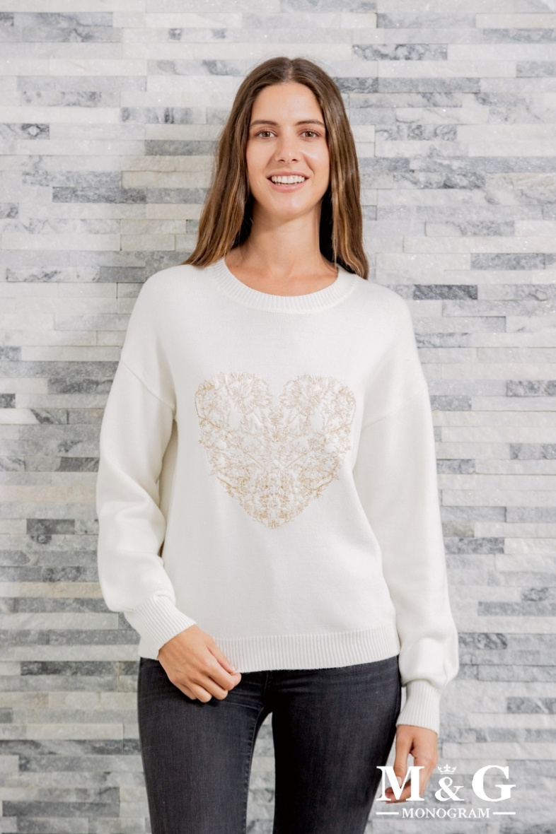 Grossiste M&G MONOGRAM - Pull avec coeur brodé