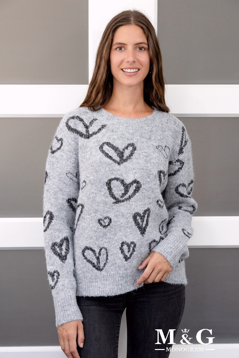 Grossiste M&G MONOGRAM - Pull à motifs cœurs avec sequins