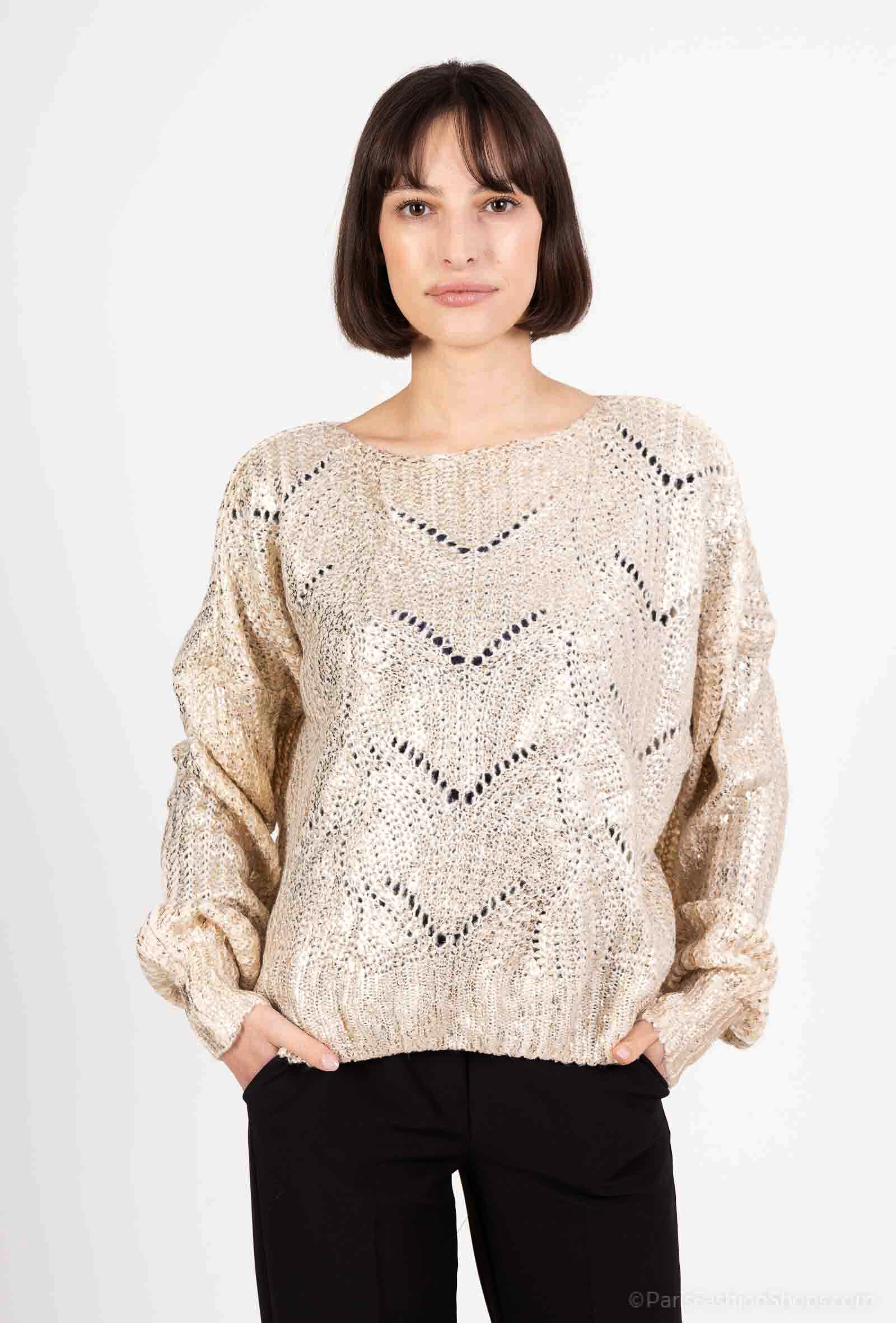 Grossiste M&G MONOGRAM - Pull perforé à impression irisée
