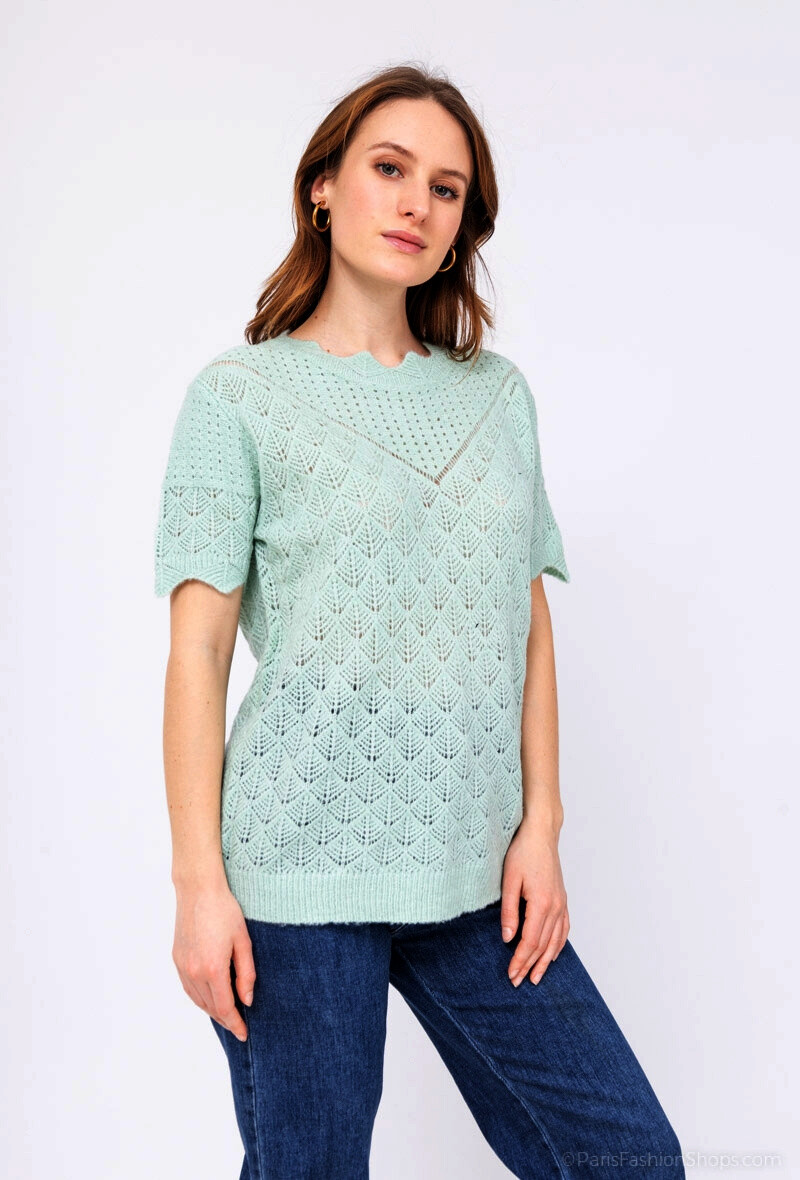 Grossiste M&G MONOGRAM - Pull ajouré à manches courtes