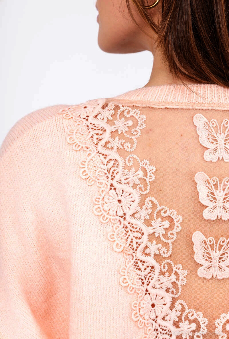 Grossiste M&G MONOGRAM - Pull col V avec dentelle au dos