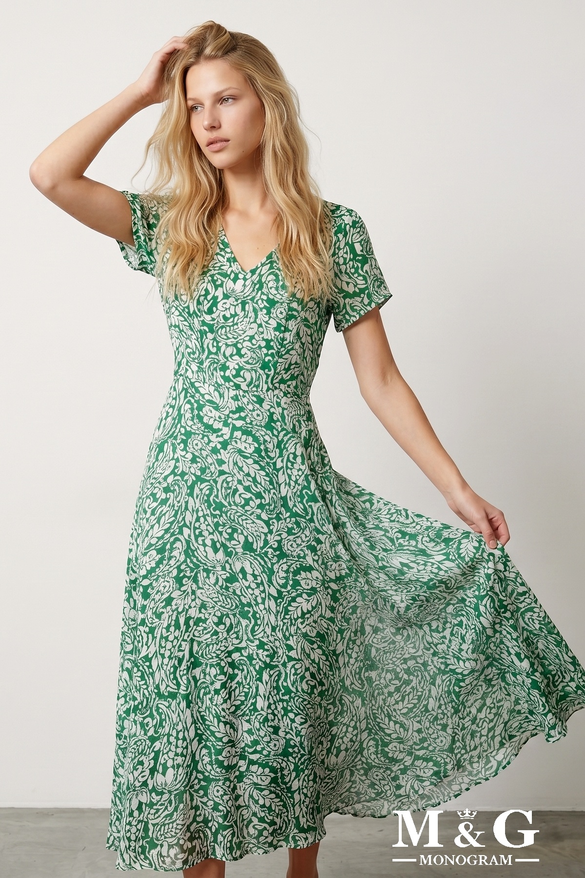 Wholesaler M&G MONOGRAM - Long printed dress with shiny threads