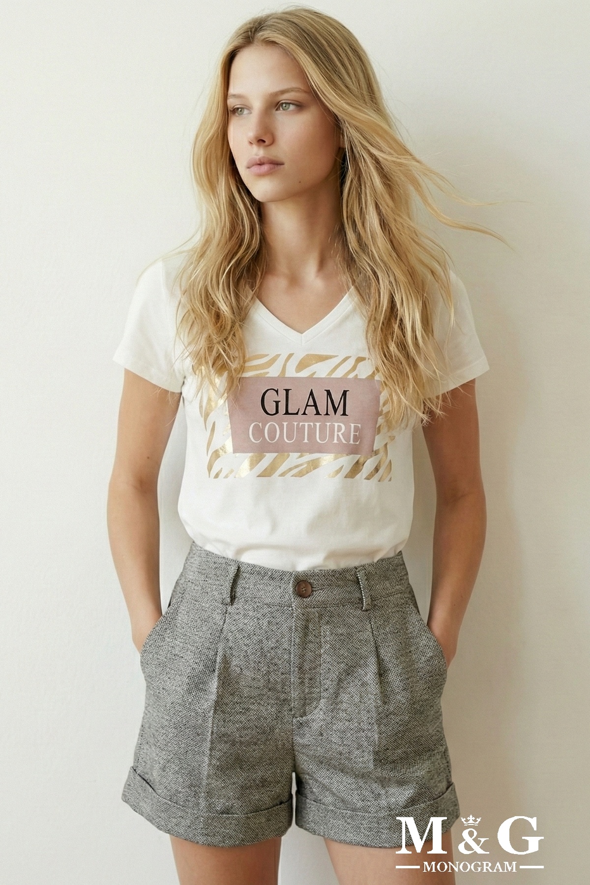 Wholesaler M&G MONOGRAM - Cotton shorts with shiny threads