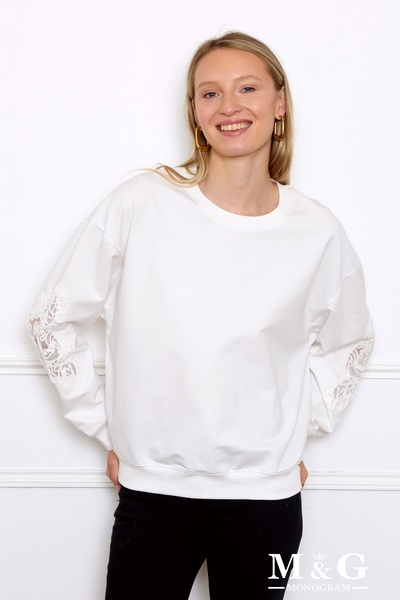 Grossiste M&G MONOGRAM - Sweat avec dentelle brodée Grossiste M&G MONOGRAM - Sweat avec dentelle brodée