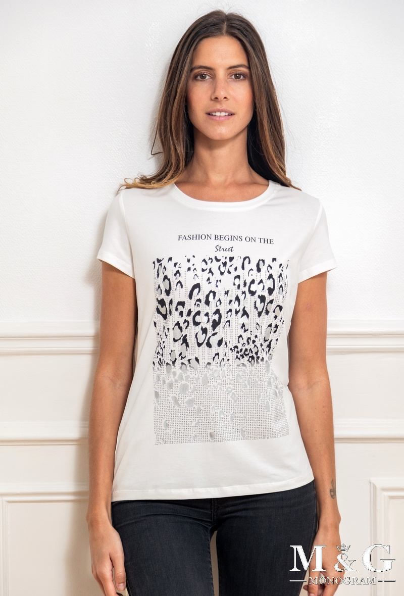 Mayorista M&G MONOGRAM - Camiseta estampado Leo con pedrería