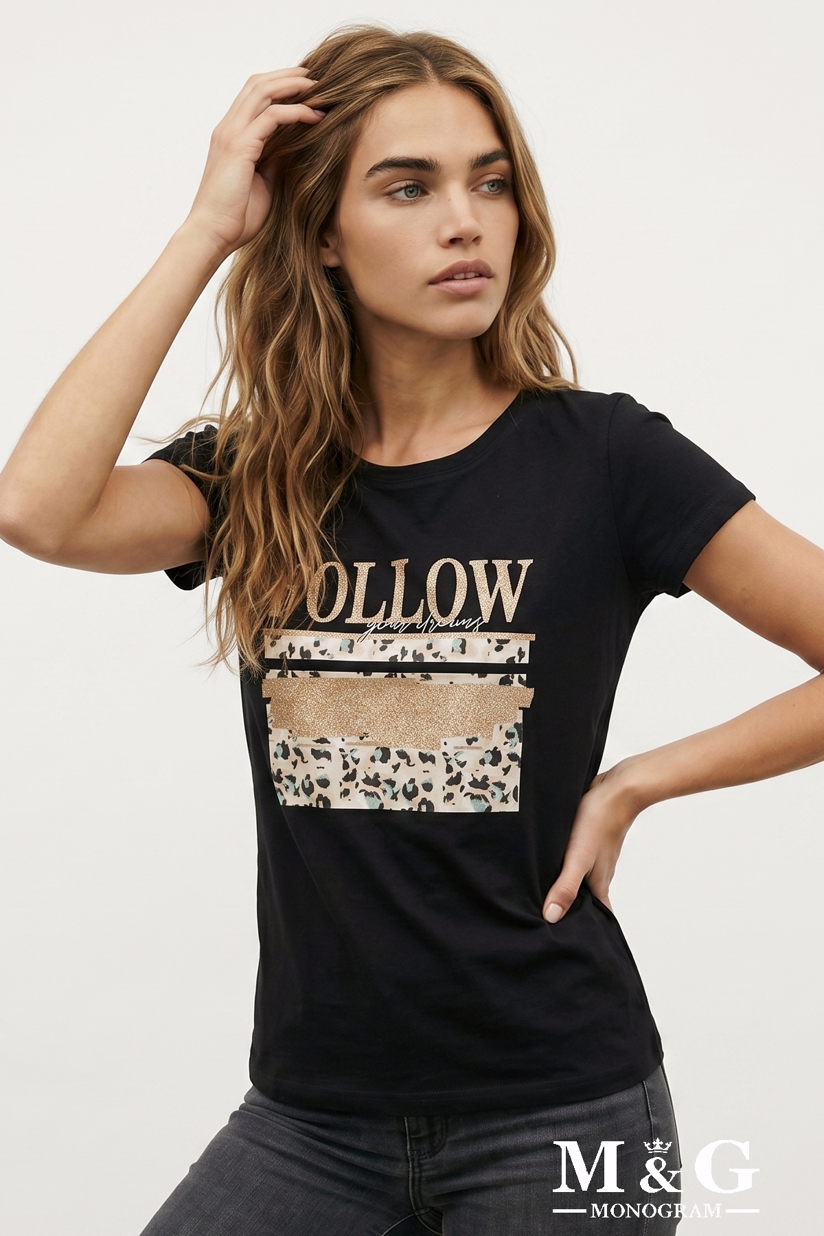 Wholesaler M&G MONOGRAM - “Follow Your Dreams” sequin print T-shirt