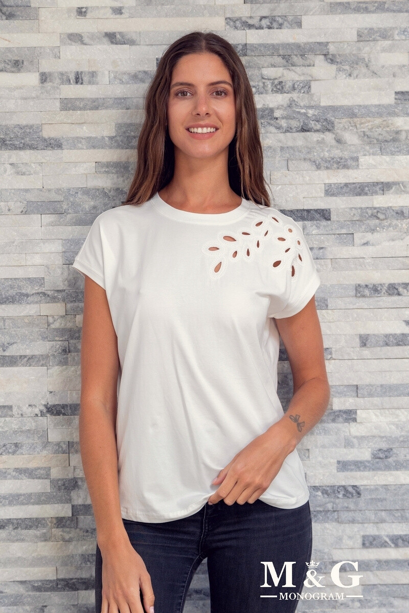 Wholesaler M&G MONOGRAM - T-shirt with perforated embroidery