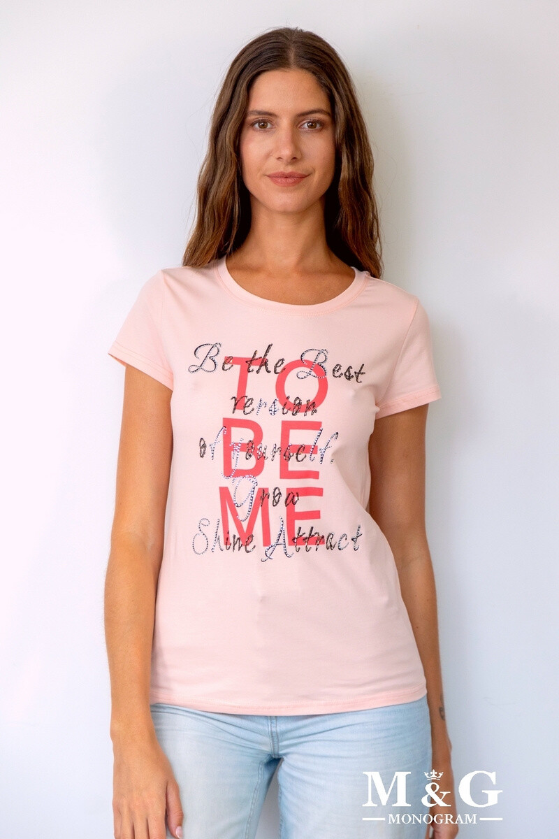 Grossiste M&G MONOGRAM - T-shirt à imprimé avec Strass « TO BE ME »