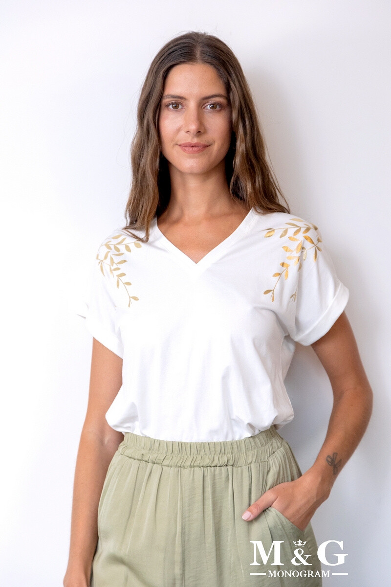 Grossiste M&G MONOGRAM - T-shirt col V avec imprimé irisé