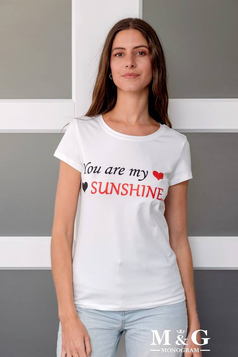 Grossiste M&G MONOGRAM - T-shirt à imprimé pailleté « You are my SUNSHINE »