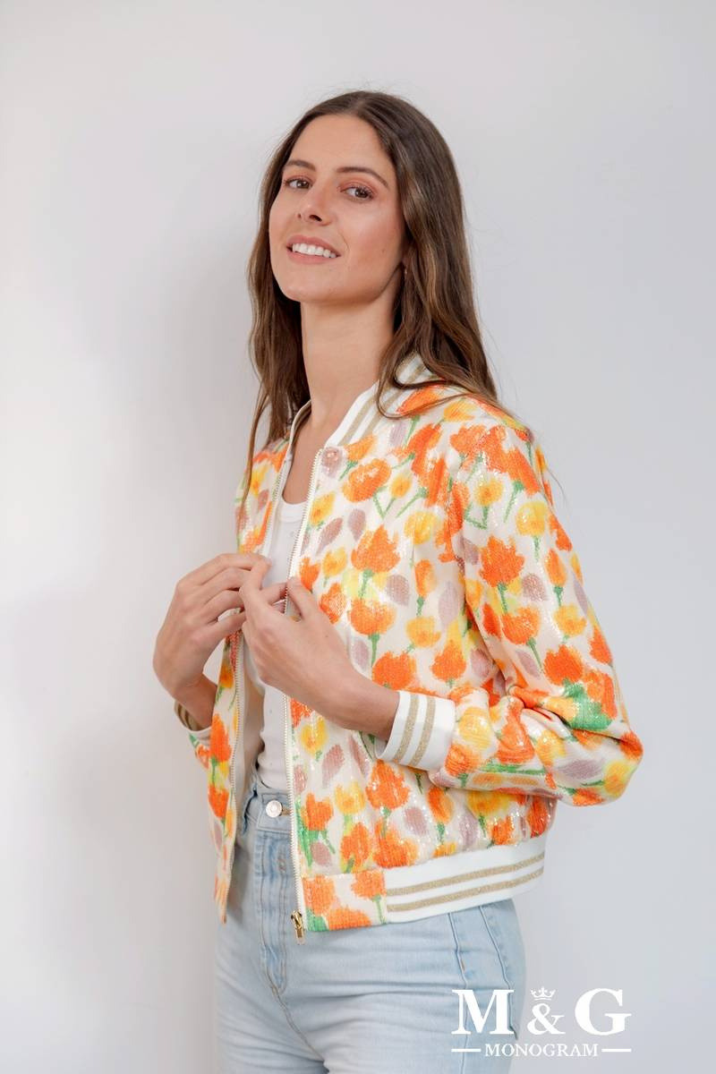 Wholesaler M&G MONOGRAM - Bomber with floral print with sequins