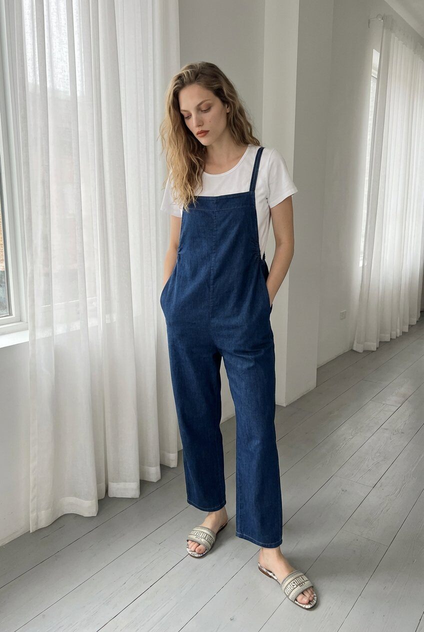 Mayorista M&G Pronto Moda - Peto largo de denim con camiseta blanca incluida – estilo casual de verano