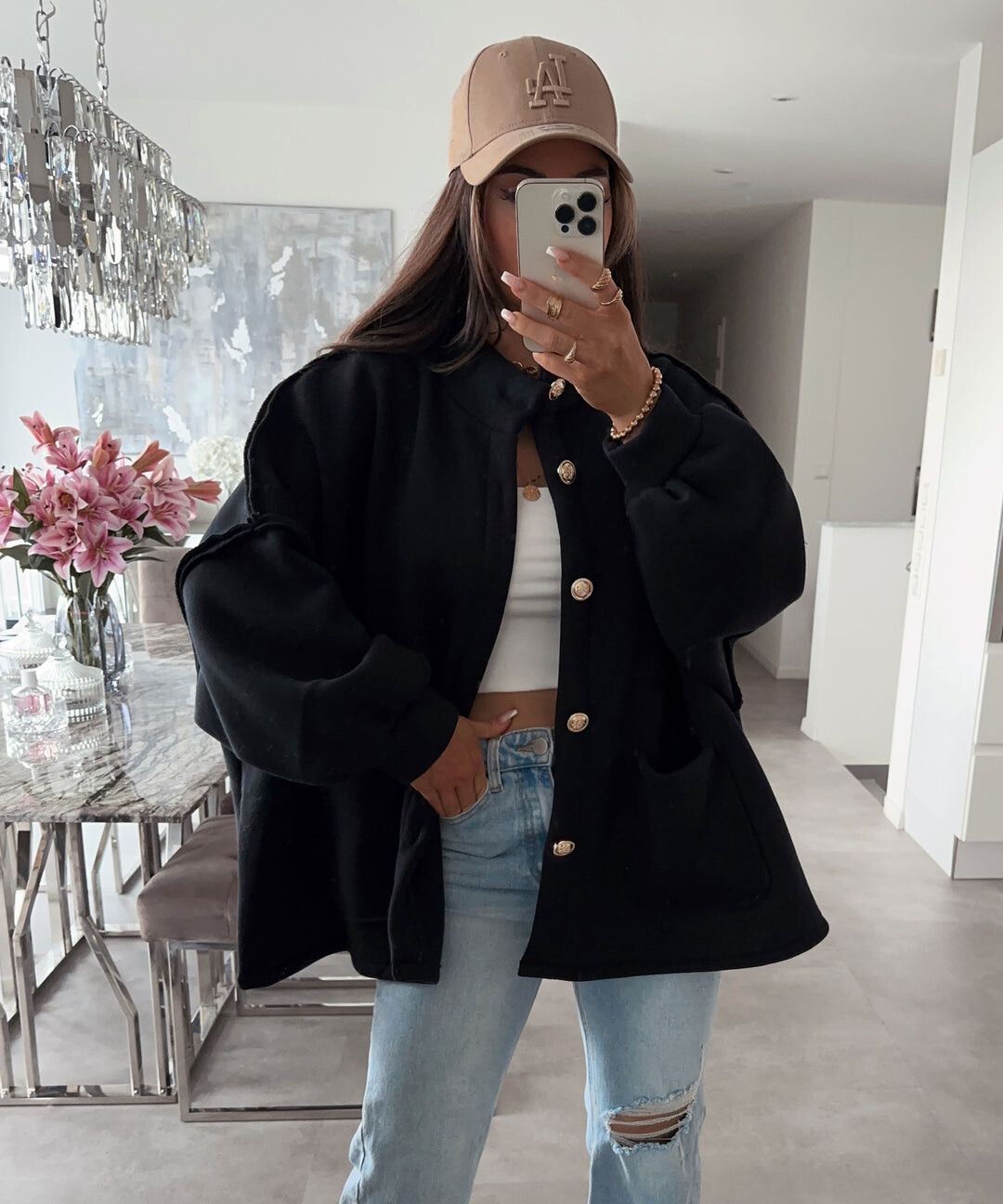 Grossiste M.L Style - veste sweat large molletonné à l’intérieur