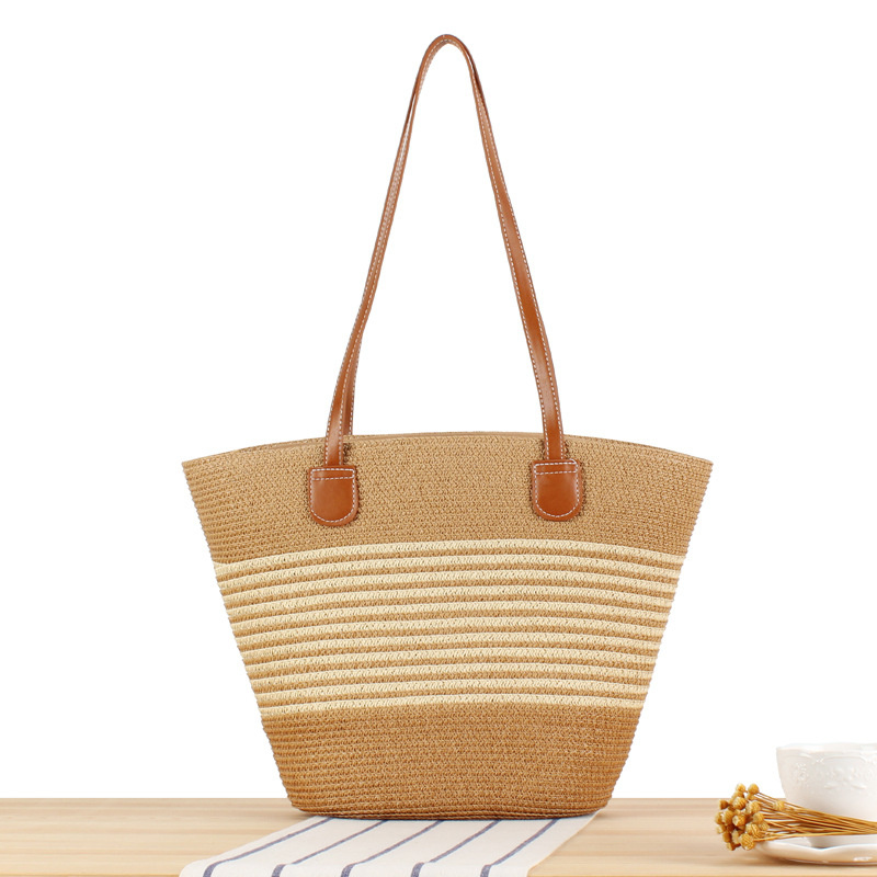 Wholesaler M&P Accessoires - Shoulder tote bag woven beach bag