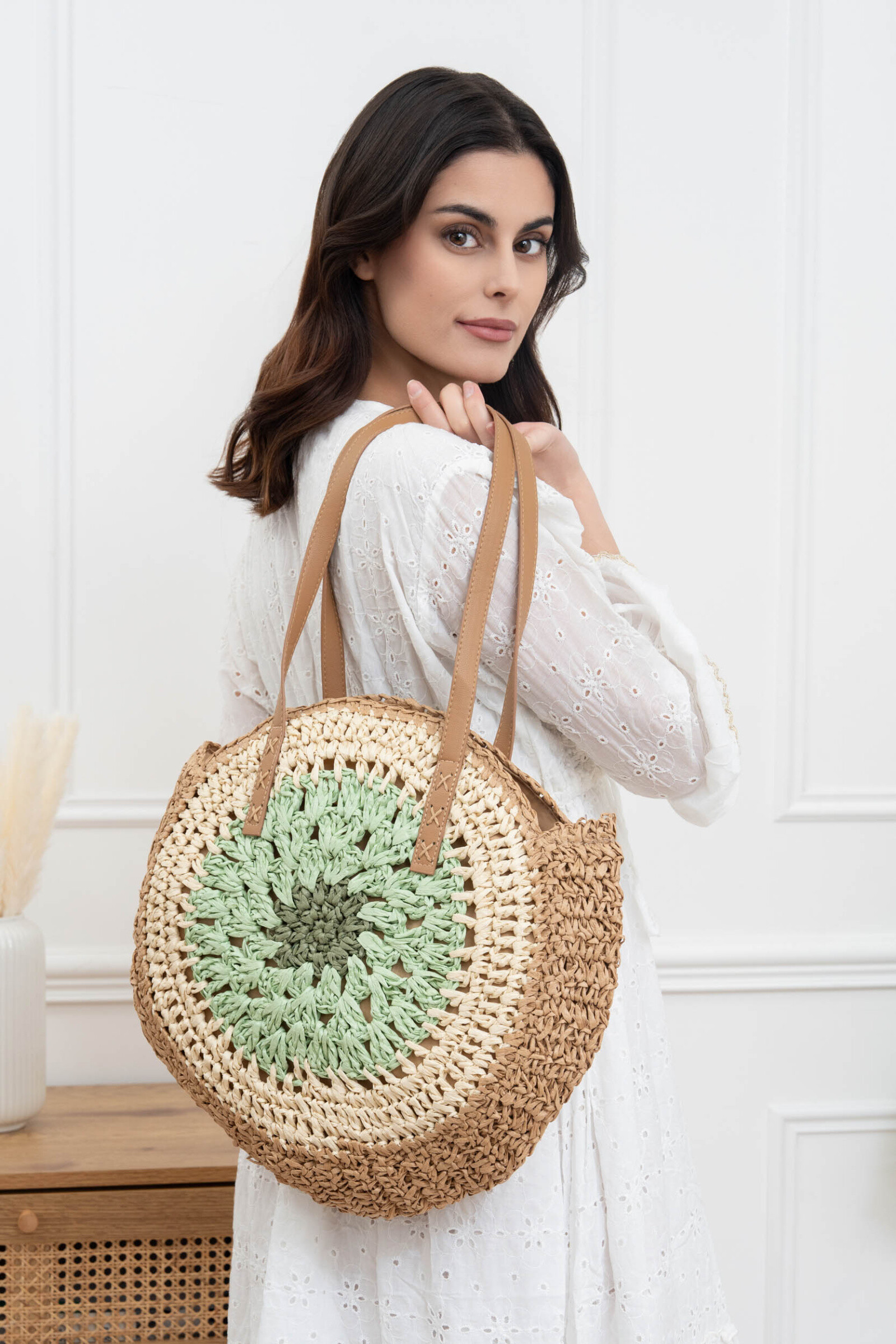 Wholesaler M&P Accessoires - Woven basket tote bag