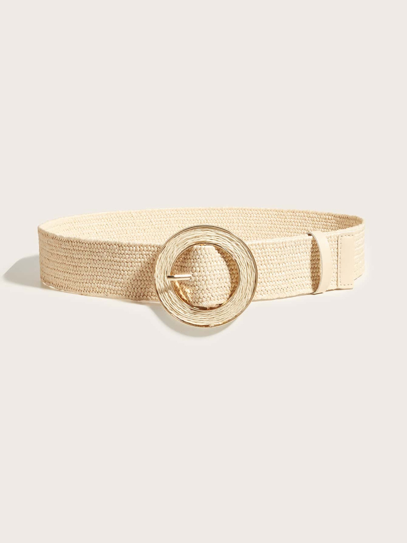 Wholesaler M&P Accessoires - Elastic raffia belt with round buckle