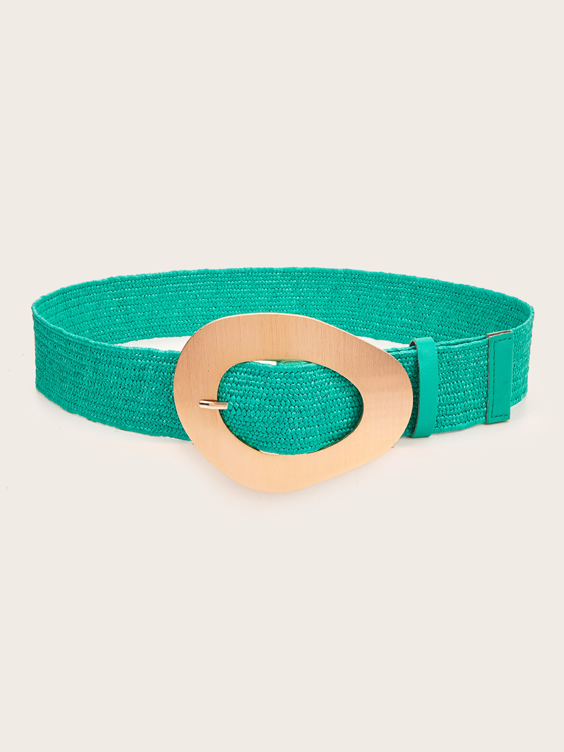 Mayorista M&P Accessoires - Cinturón elástico de rafia con hebilla redonda