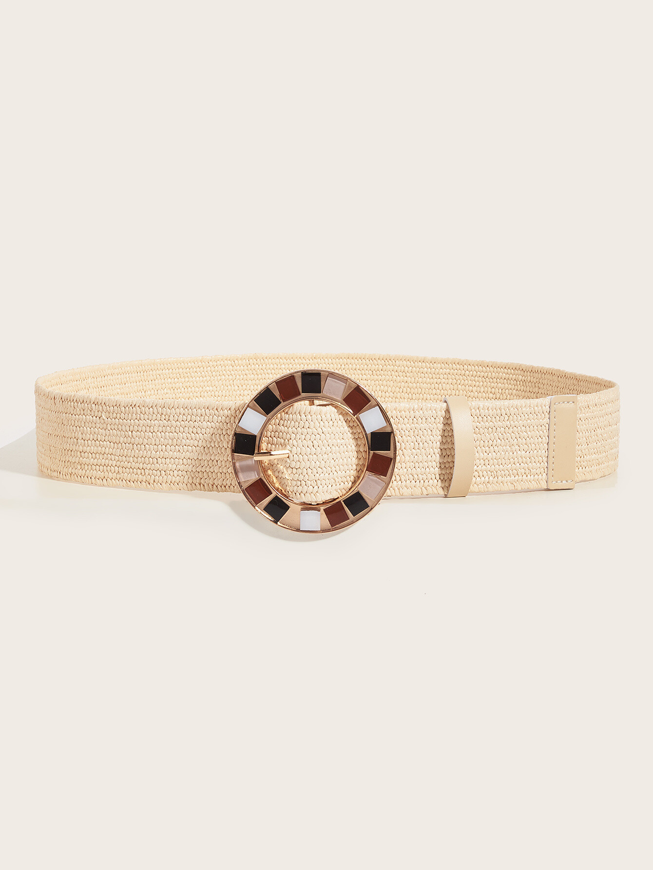 Grossiste M&P Accessoires - Ceinture élastique raphia avec boucle rond