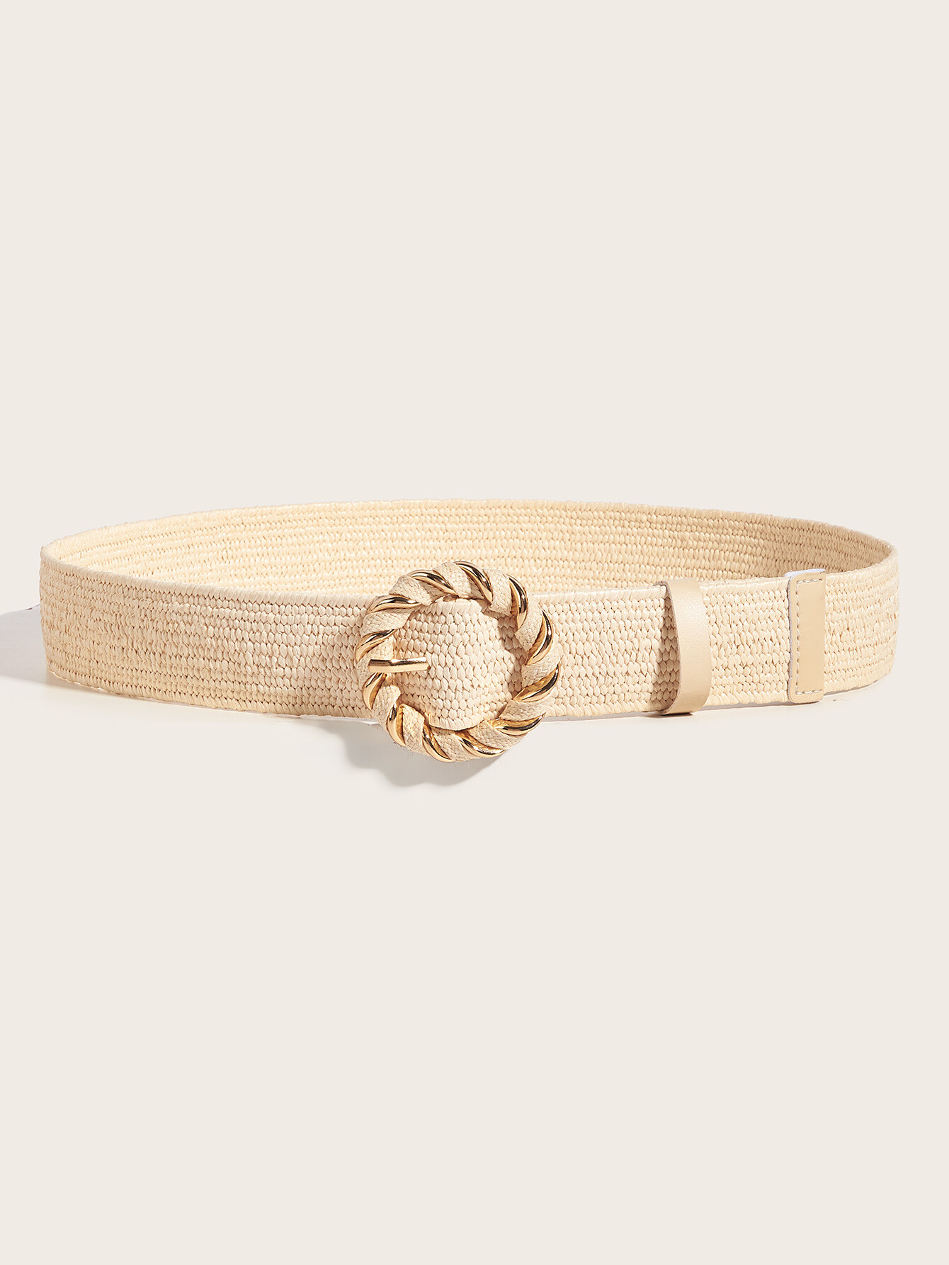 Wholesaler M&P Accessoires - Elastic raffia belt with round buckle