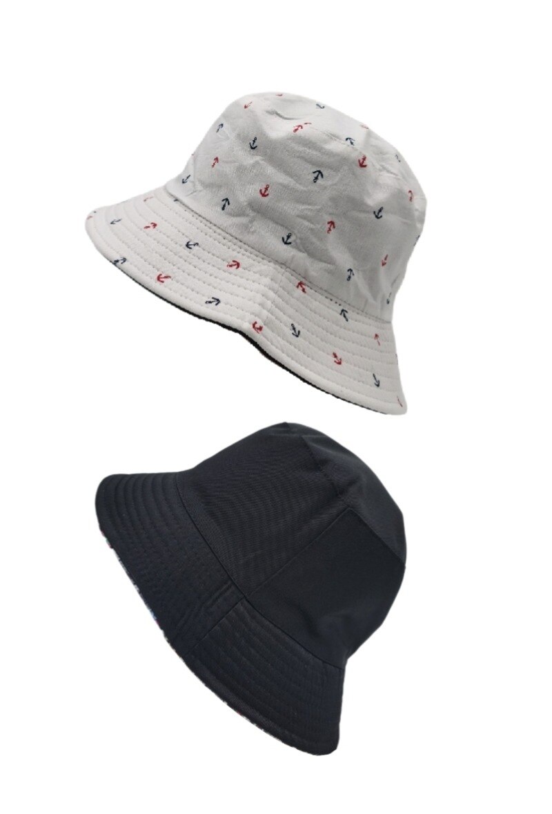Grossiste M&P Accessoires - Bob chapeau réversible unisexe imprimé ancre