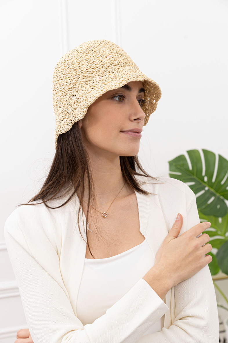 Grossista M&P Accessoires - Cappello da pescatore pieghevole in paglia sintetica intrecciata