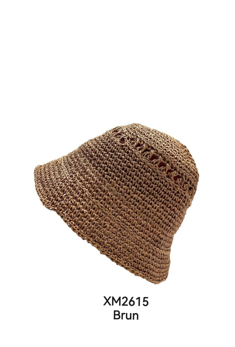Grossiste M&P Accessoires - Chapeau bob imitation paille crochet pliable