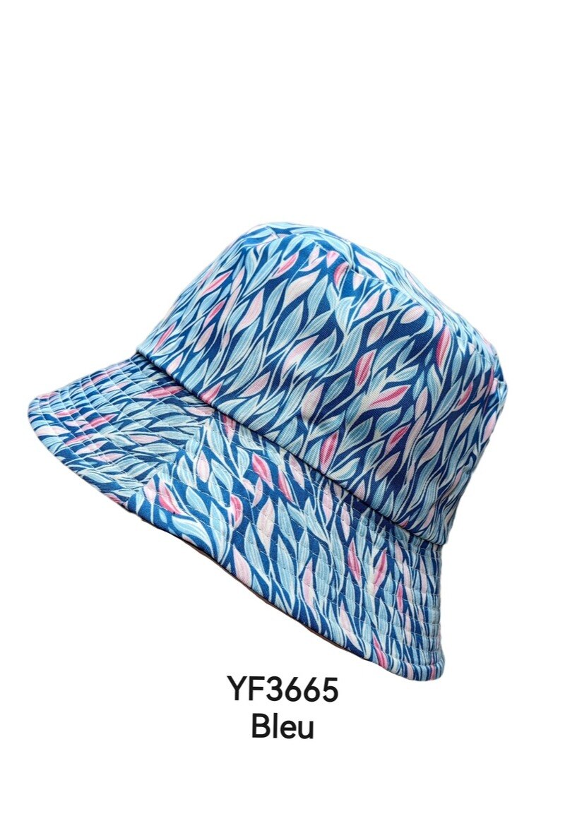 Grossiste M&P Accessoires - Bob chapeau réversible unisexe imprimé feuilles
