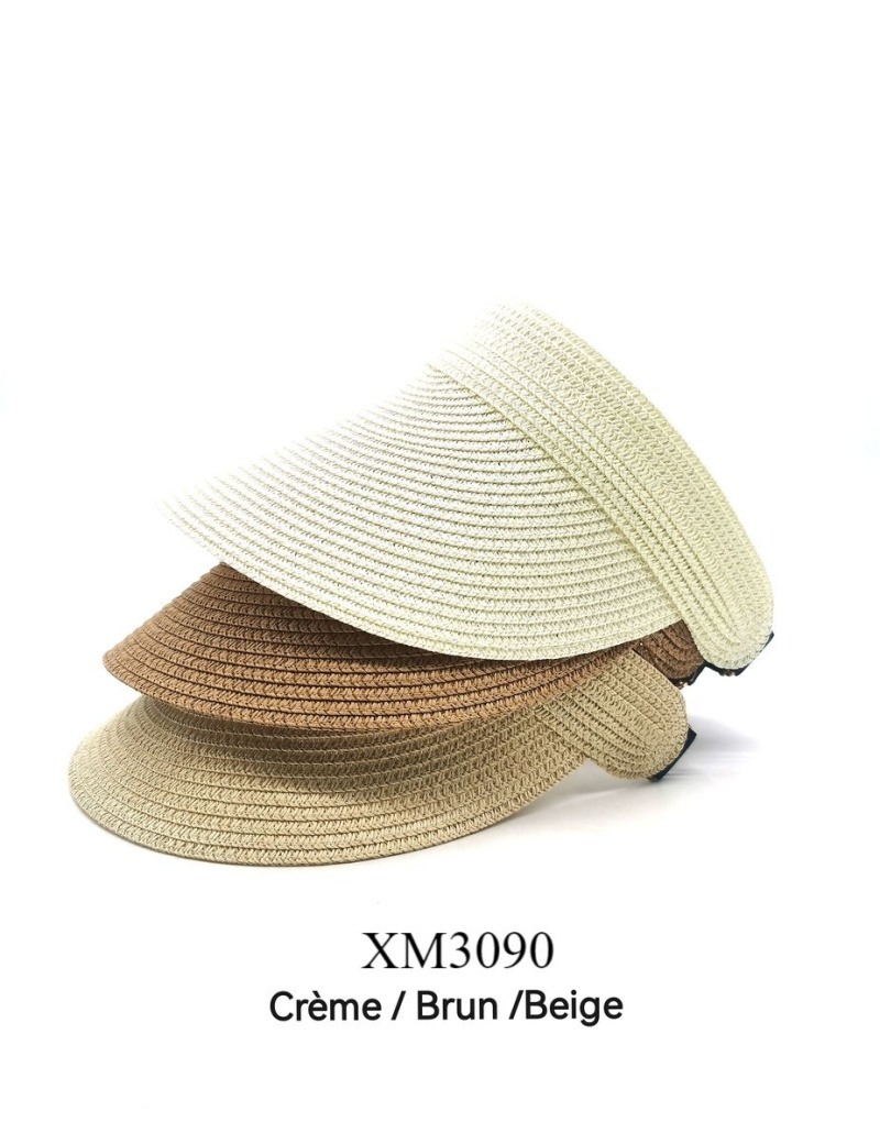 Grossiste M&P Accessoires - Chapeau visière élastique imitation paille