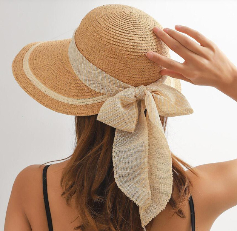 Wholesaler M&P Accessoires - Bohemian straw hat bow knot