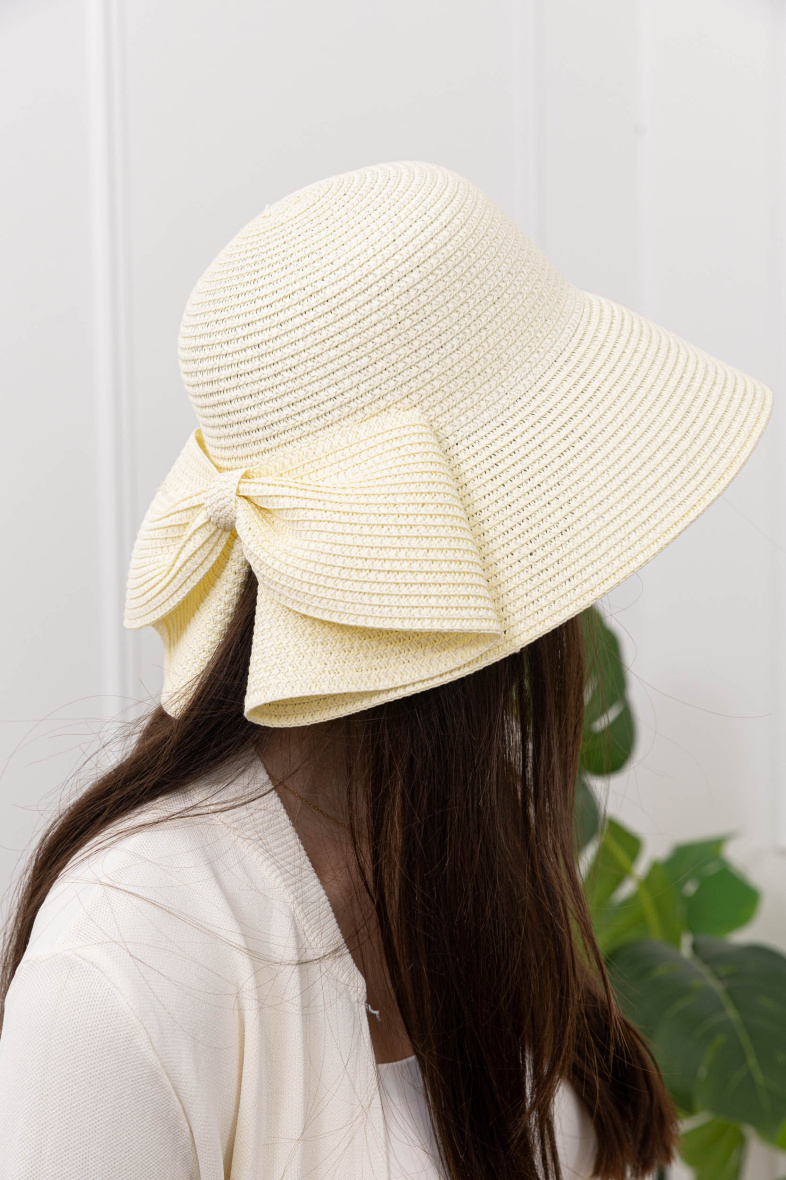 Wholesaler M&P Accessoires - Bohemian straw hat bow knot