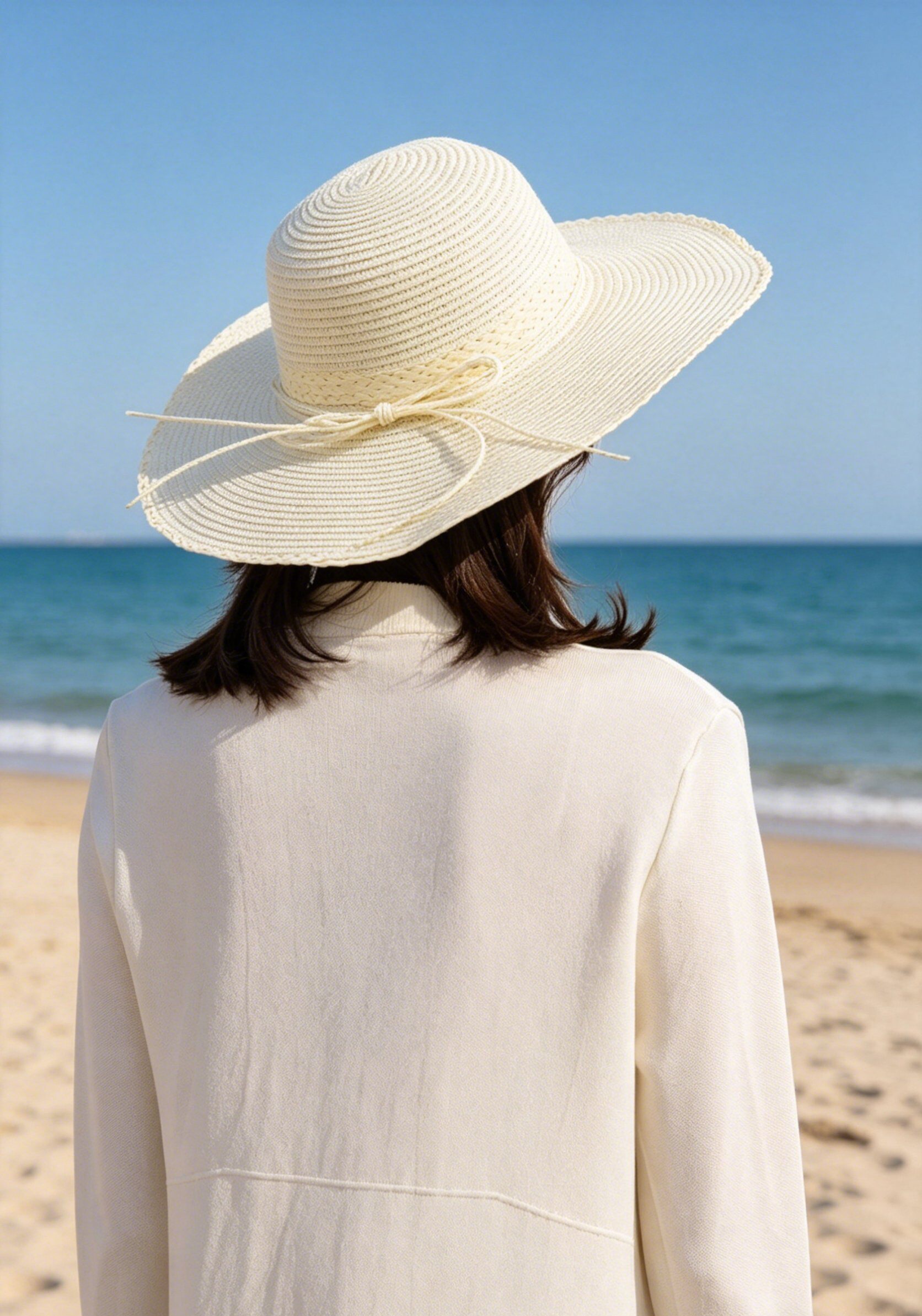 Grossiste M&P Accessoires - Chapeau de paille ruban tresse et nœud papillon