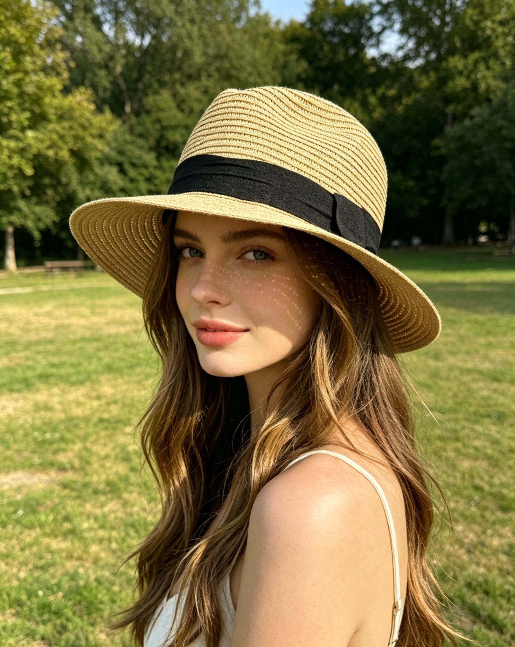 Grossista M&P Accessoires - Cappello panama classico in finta paglia con nastro nero