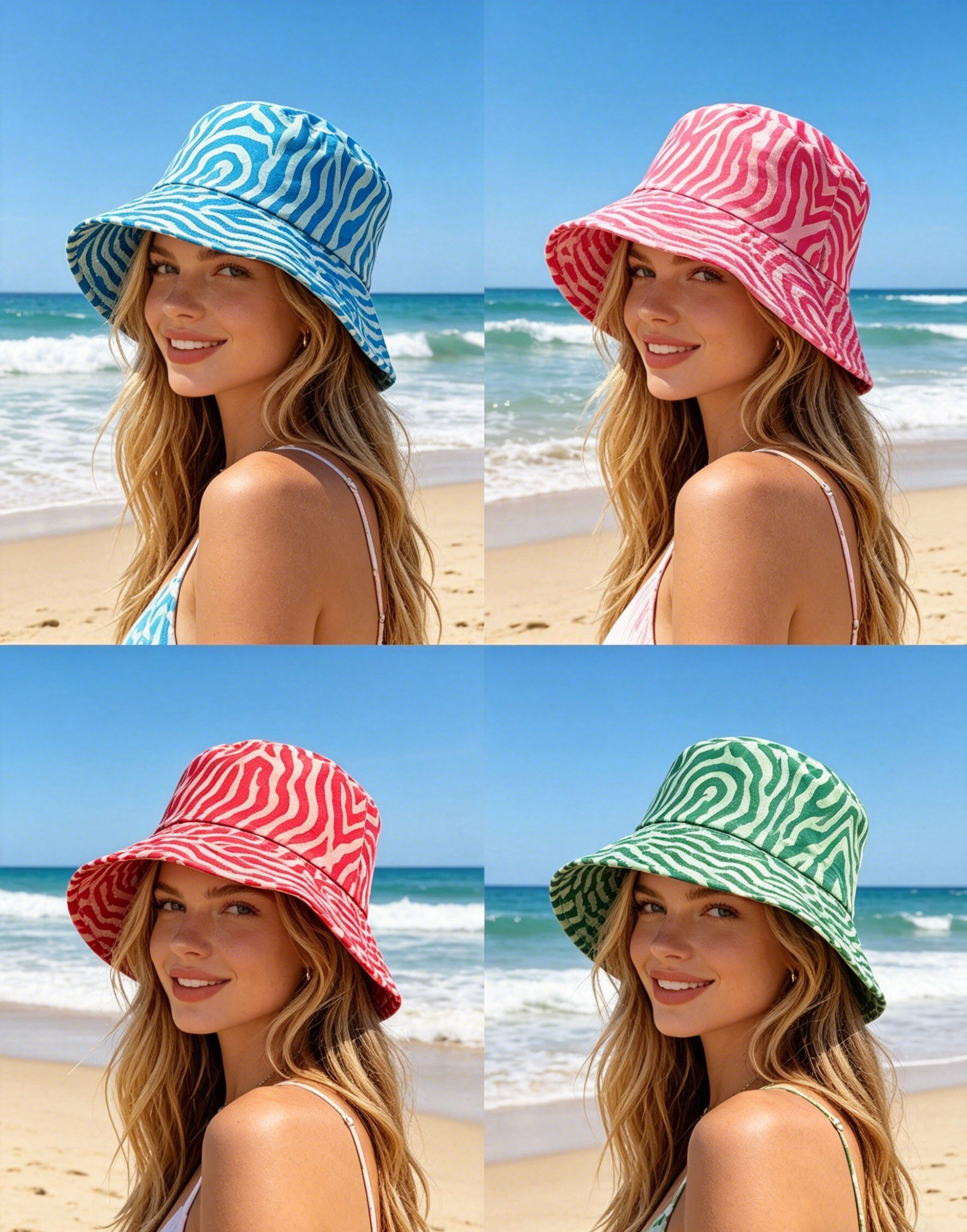 Wholesaler M&P Accessoires - Printed unisex reversible bucket hat