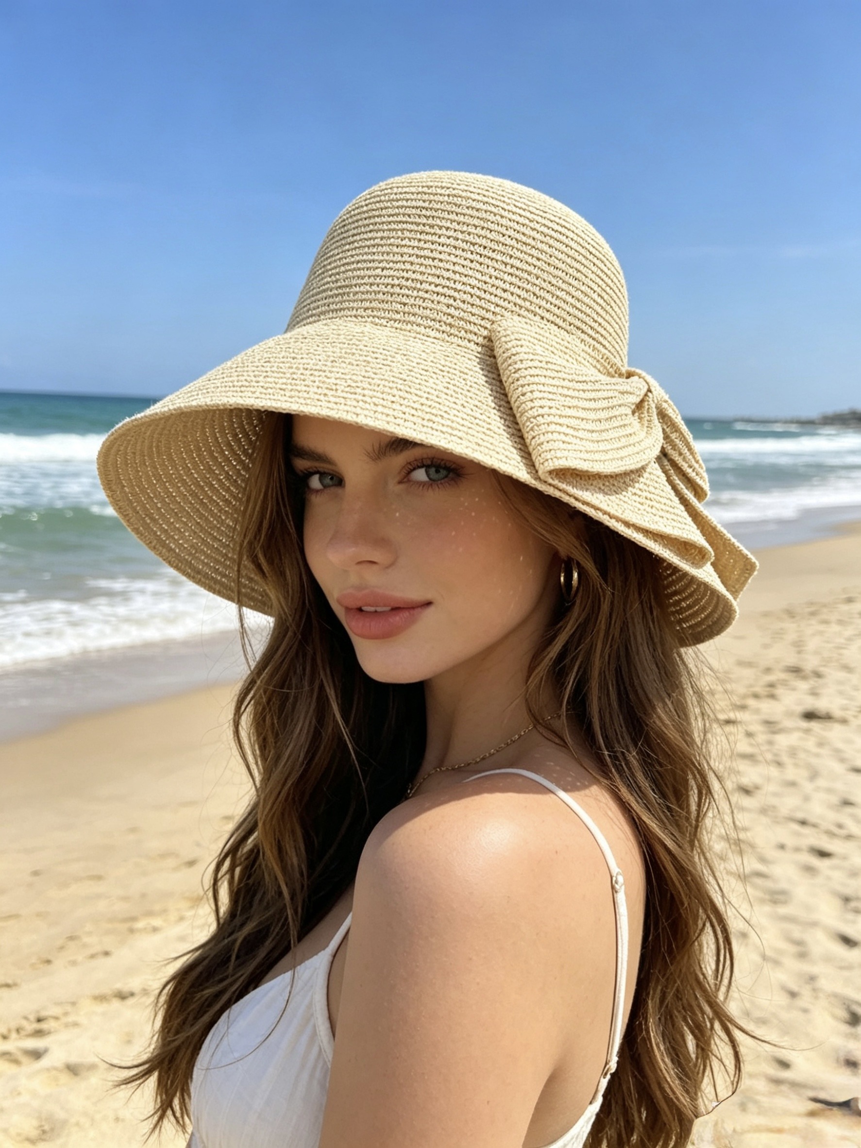 Wholesaler M&P Accessoires - Straw hat with large bow at the back
