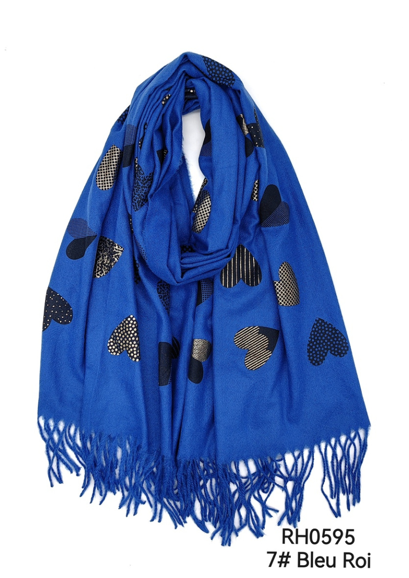 Wholesaler M&P Accessoires - Heart pattern scarf with gilding