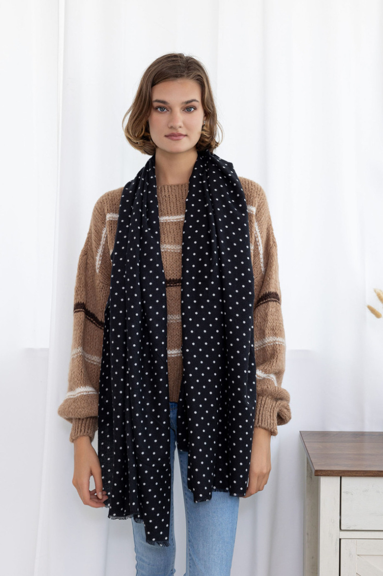 Mayorista M&P Accessoires - Bufanda de invierno vintage suave con lunares
