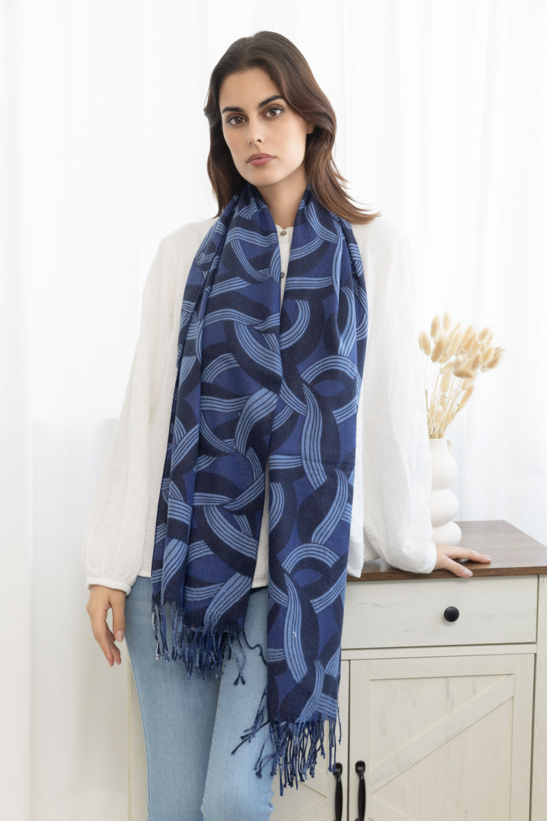 Wholesaler M&P Accessoires - Soft Ginkgo Leaf Print Scarf with Gilding