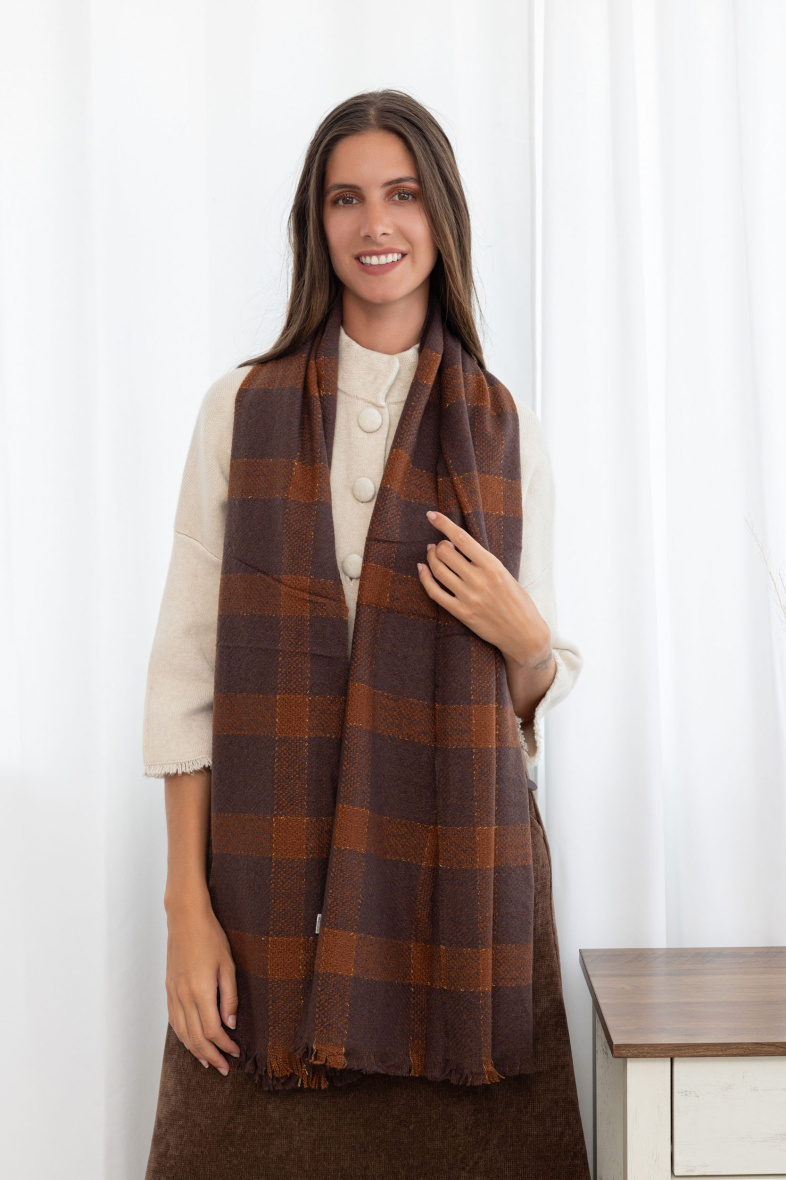 Wholesaler M&P Accessoires - Stitched Edge Check Scarf