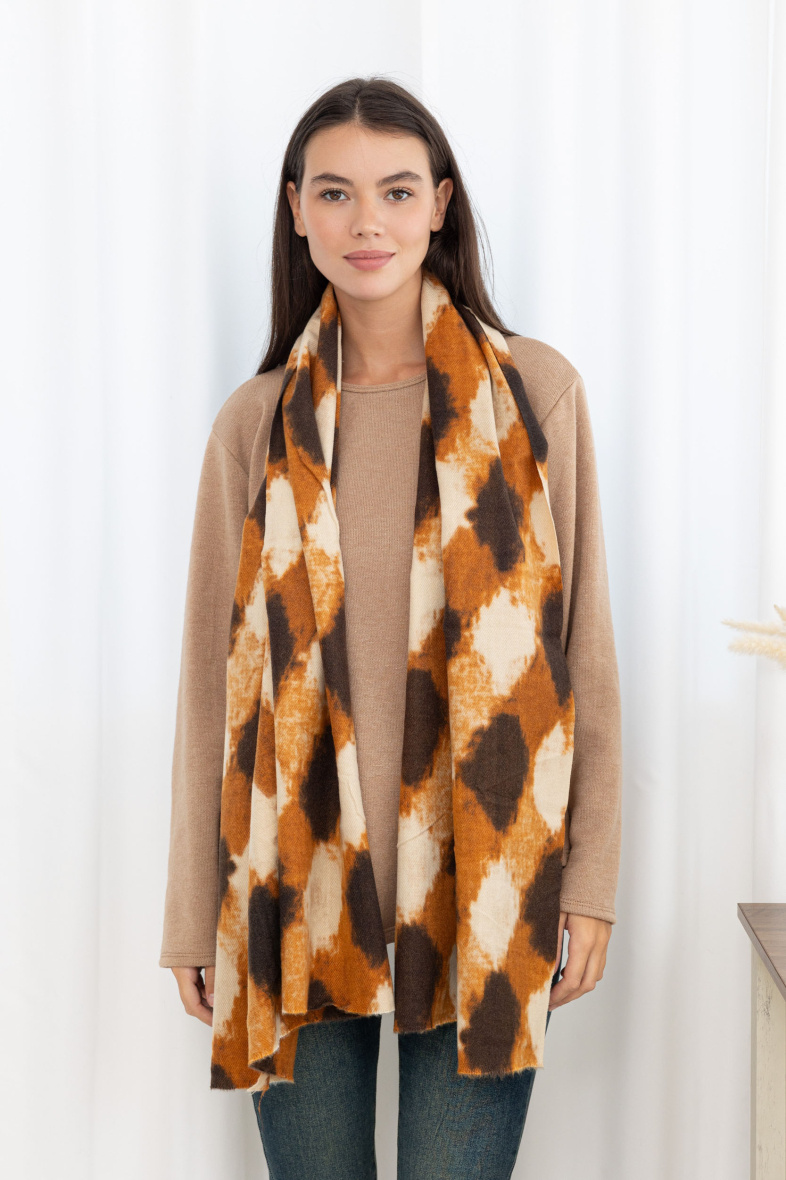 Wholesaler M&P Accessoires - Printed scarf with gold